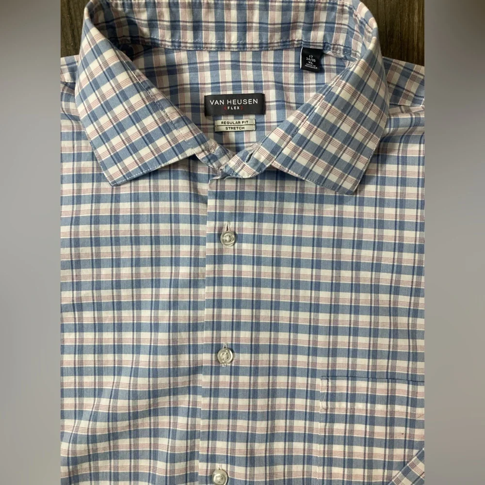 🌟 2/$22‎ 🌟 Van Heusen Flex Standard Fit Stretch Button Down Shirt 17-34/35 XL
